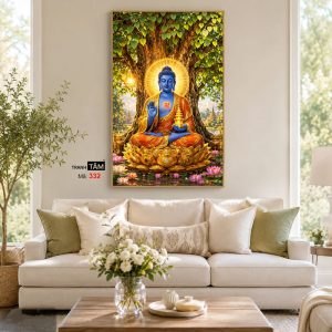 Phật Dược Sư (Dược Sư Lưu Ly Quang Như Lai) | Tranh hộp đèn cao cấp | Mã tranh 332 | Tranh TÂM - Ảnh 4