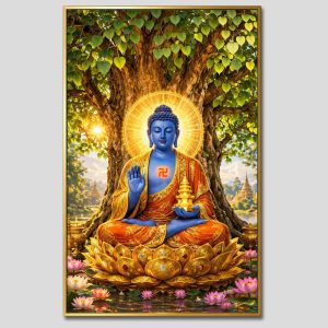 Phật Dược Sư (Dược Sư Lưu Ly Quang Như Lai) | Tranh hộp đèn cao cấp | Mã tranh 332 | Tranh TÂM