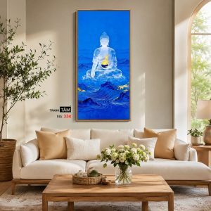 Phật Dược Sư (Dược Sư Lưu Ly Quang Như Lai) | Tranh hộp đèn cao cấp | Mã tranh 334 | Tranh TÂM - Ảnh 4