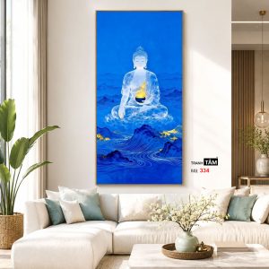 Alternative view of Phật Dược Sư (Dược Sư Lưu Ly Quang Như Lai) | Tranh hộp đèn cao cấp | Mã tranh 334 | Tranh TÂM