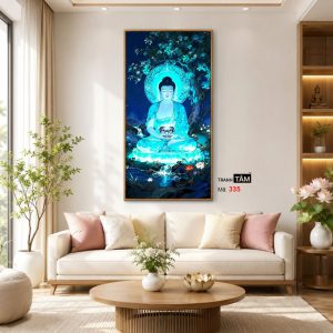 Phật Dược Sư (Dược Sư Lưu Ly Quang Như Lai) | Tranh hộp đèn cao cấp | Mã tranh 335 | Tranh TÂM - Ảnh 5