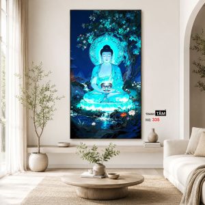 Phật Dược Sư (Dược Sư Lưu Ly Quang Như Lai) | Tranh hộp đèn cao cấp | Mã tranh 335 | Tranh TÂM - Ảnh 3