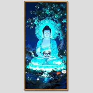Phật Dược Sư (Dược Sư Lưu Ly Quang Như Lai) | Tranh hộp đèn cao cấp | Mã tranh 335 | Tranh TÂM