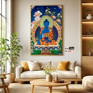 Phật Dược Sư (Dược Sư Lưu Ly Quang Như Lai) | Tranh hộp đèn cao cấp | Mã tranh 336 | Tranh TÂM - Ảnh 3