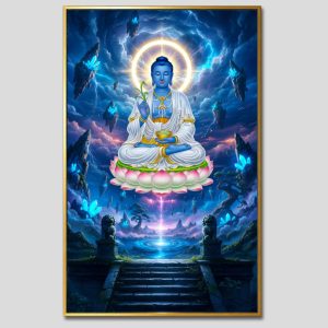 Phật Dược Sư (Dược Sư Lưu Ly Quang Như Lai) | Tranh hộp đèn cao cấp | Mã tranh 337 | Tranh TÂM