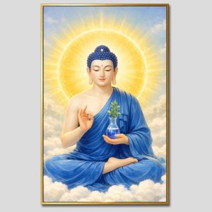 Phật Dược Sư (Dược Sư Lưu Ly Quang Như Lai) | Tranh hộp đèn cao cấp | Mã tranh 339 | Tranh TÂM
