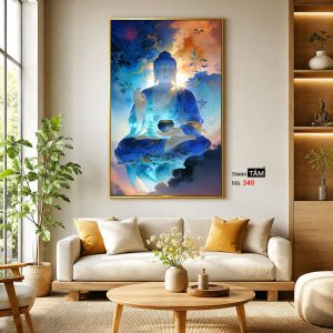 Phật Dược Sư (Dược Sư Lưu Ly Quang Như Lai) | Tranh hộp đèn cao cấp | Mã tranh 340 | Tranh TÂM - Ảnh 3
