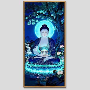 Phật Dược Sư (Dược Sư Lưu Ly Quang Như Lai) | Tranh hộp đèn cao cấp | Mã tranh 342 | Tranh TÂM