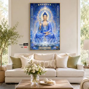 Phật Dược Sư (Dược Sư Lưu Ly Quang Như Lai) | Tranh hộp đèn cao cấp | Mã tranh 344 | Tranh TÂM - Ảnh 4