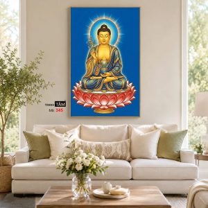 Phật Dược Sư (Dược Sư Lưu Ly Quang Như Lai) | Tranh hộp đèn cao cấp | Mã tranh 345 | Tranh TÂM - Ảnh 4