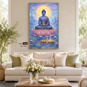 Phật Dược Sư (Dược Sư Lưu Ly Quang Như Lai) | Tranh hộp đèn cao cấp | Mã tranh 348 | Tranh TÂM - Ảnh 4