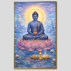 Phật Dược Sư (Dược Sư Lưu Ly Quang Như Lai) | Tranh hộp đèn cao cấp | Mã tranh 348 | Tranh TÂM