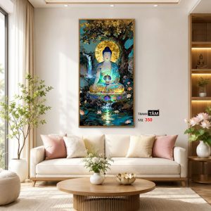Phật Dược Sư (Dược Sư Lưu Ly Quang Như Lai) | Tranh hộp đèn cao cấp | Mã tranh 350 | Tranh TÂM - Ảnh 5