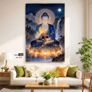 Alternative view of Phật Dược Sư (Dược Sư Lưu Ly Quang Như Lai) | Tranh hộp đèn cao cấp | Mã tranh 351 | Tranh TÂM