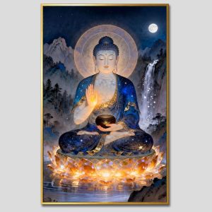 Phật Dược Sư (Dược Sư Lưu Ly Quang Như Lai) | Tranh hộp đèn cao cấp | Mã tranh 351 | Tranh TÂM