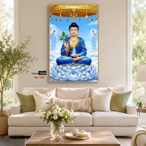 Phật Dược Sư (Dược Sư Lưu Ly Quang Như Lai) | Tranh hộp đèn cao cấp | Mã tranh 352 | Tranh TÂM - Ảnh 4