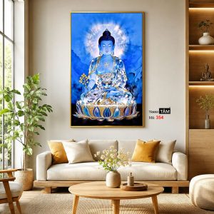 Phật Dược Sư (Dược Sư Lưu Ly Quang Như Lai) | Tranh hộp đèn cao cấp | Mã tranh 354 | Tranh TÂM - Ảnh 3