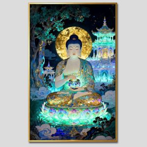 Phật Dược Sư (Dược Sư Lưu Ly Quang Như Lai) | Tranh hộp đèn cao cấp | Mã tranh 357 | Tranh TÂM