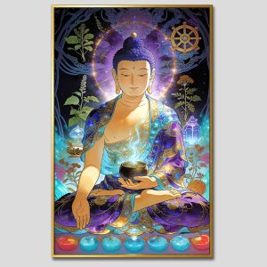 Phật Dược Sư (Dược Sư Lưu Ly Quang Như Lai) | Tranh hộp đèn cao cấp | Mã tranh 358 | Tranh TÂM