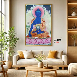Phật Dược Sư (Dược Sư Lưu Ly Quang Như Lai) | Tranh hộp đèn cao cấp | Mã tranh 362 | Tranh TÂM - Ảnh 3