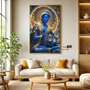 Phật Dược Sư (Dược Sư Lưu Ly Quang Như Lai) | Tranh hộp đèn cao cấp | Mã tranh 364 | Tranh TÂM - Ảnh 3