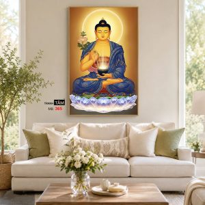 Phật Dược Sư (Dược Sư Lưu Ly Quang Như Lai) | Tranh hộp đèn cao cấp | Mã tranh 365 | Tranh TÂM - Ảnh 4
