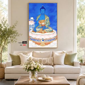 Phật Dược Sư (Dược Sư Lưu Ly Quang Như Lai) | Tranh hộp đèn cao cấp | Mã tranh 366 | Tranh TÂM - Ảnh 4