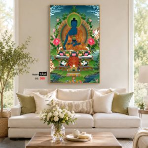Phật Dược Sư (Dược Sư Lưu Ly Quang Như Lai) | Tranh hộp đèn cao cấp | Mã tranh 368 | Tranh TÂM - Ảnh 4