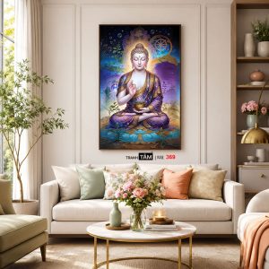 Phật Dược Sư (Dược Sư Lưu Ly Quang Như Lai) | Tranh hộp đèn cao cấp | Mã tranh 369 | Tranh TÂM - Ảnh 5