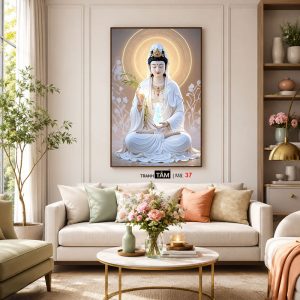 Quán Thế Âm Bồ Tát | Tranh hộp đèn cao cấp | Mã tranh 37 | Tranh TÂM - Ảnh 5