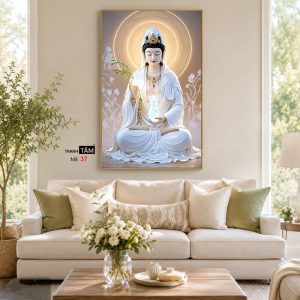 Quán Thế Âm Bồ Tát | Tranh hộp đèn cao cấp | Mã tranh 37 | Tranh TÂM - Ảnh 4