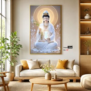 Quán Thế Âm Bồ Tát | Tranh hộp đèn cao cấp | Mã tranh 37 | Tranh TÂM - Ảnh 3