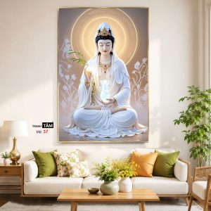 Alternative view of Quán Thế Âm Bồ Tát | Tranh hộp đèn cao cấp | Mã tranh 37 | Tranh TÂM