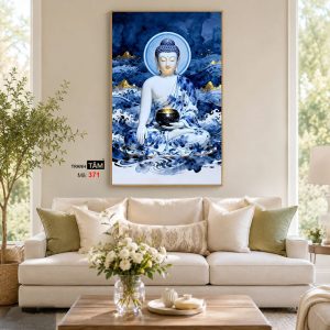 Phật Dược Sư (Dược Sư Lưu Ly Quang Như Lai) | Tranh hộp đèn cao cấp | Mã tranh 371 | Tranh TÂM - Ảnh 4