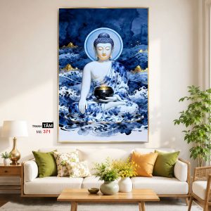 Alternative view of Phật Dược Sư (Dược Sư Lưu Ly Quang Như Lai) | Tranh hộp đèn cao cấp | Mã tranh 371 | Tranh TÂM