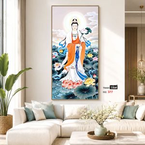 Alternative view of Đại Thế Chí Bồ Tát | Tranh hộp đèn cao cấp | Mã tranh 377 | Tranh TÂM