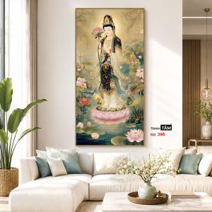 Alternative view of Đại Thế Chí Bồ Tát | Tranh hộp đèn cao cấp | Mã tranh 396 | Tranh TÂM