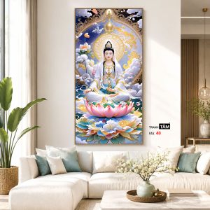 Quán Thế Âm Bồ Tát | Tranh hộp đèn cao cấp | Mã tranh 40 | Tranh TÂM - Ảnh 5