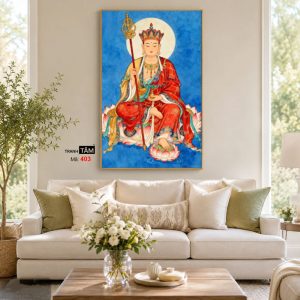 Địa Tạng Vương Bồ Tát | Tranh hộp đèn cao cấp | Mã tranh 403 | Tranh TÂM - Ảnh 4