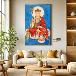 Địa Tạng Vương Bồ Tát | Tranh hộp đèn cao cấp | Mã tranh 403 | Tranh TÂM - Ảnh 3