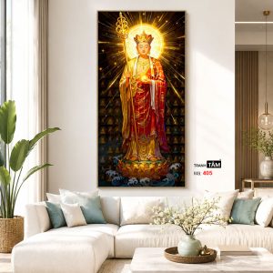 Địa Tạng Vương Bồ Tát | Tranh hộp đèn cao cấp | Mã tranh 405 | Tranh TÂM - Ảnh 5