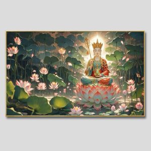 Địa Tạng Vương Bồ Tát | Tranh hộp đèn cao cấp | Mã tranh 407 | Tranh TÂM