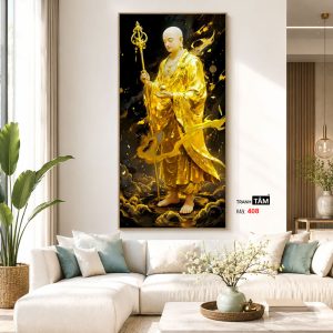 Địa Tạng Vương Bồ Tát | Tranh hộp đèn cao cấp | Mã tranh 408 | Tranh TÂM - Ảnh 5