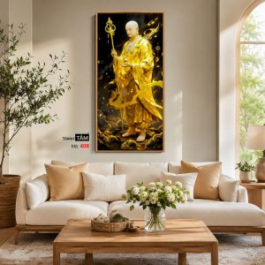 Alternative view of Địa Tạng Vương Bồ Tát | Tranh hộp đèn cao cấp | Mã tranh 408 | Tranh TÂM