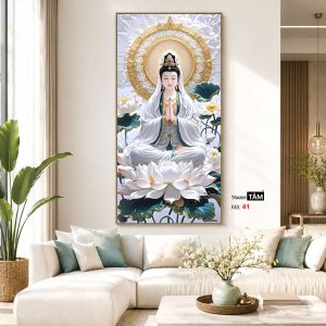 Quán Thế Âm Bồ Tát | Tranh hộp đèn cao cấp | Mã tranh 41 | Tranh TÂM - Ảnh 5