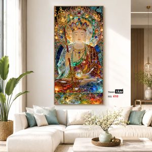 Địa Tạng Vương Bồ Tát | Tranh hộp đèn cao cấp | Mã tranh 410 | Tranh TÂM - Ảnh 5