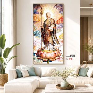 Địa Tạng Vương Bồ Tát | Tranh hộp đèn cao cấp | Mã tranh 412 | Tranh TÂM - Ảnh 5