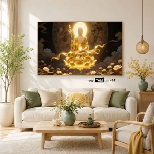 Địa Tạng Vương Bồ Tát | Tranh hộp đèn cao cấp | Mã tranh 414 | Tranh TÂM - Ảnh 3