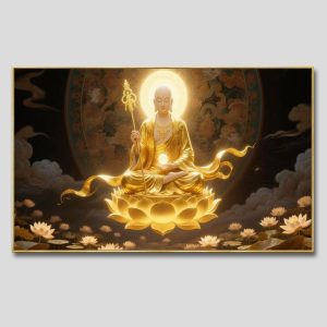 Địa Tạng Vương Bồ Tát | Tranh hộp đèn cao cấp | Mã tranh 414 | Tranh TÂM