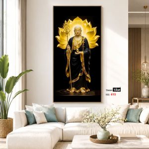 Địa Tạng Vương Bồ Tát | Tranh hộp đèn cao cấp | Mã tranh 415 | Tranh TÂM - Ảnh 5